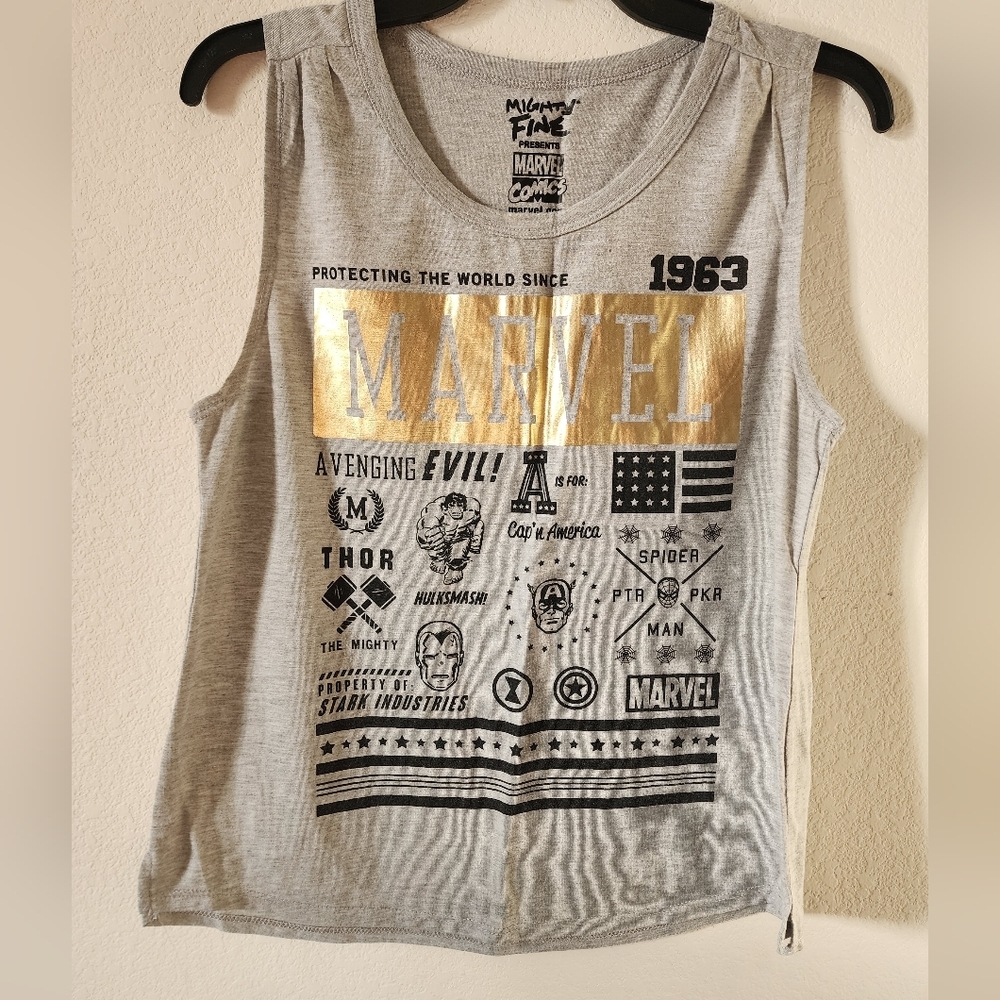 Mighty Fine Marvel Comics Women's Gray Tank Top Size Large